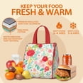 thumbnail image 5 of Pioneer Flower Floral Print Pattern Insulated Lunch Bag for Women & Adults,Large Portable Soft Cooler Lunch Bag,Thermal Food Storage Tote with Pearl Cotton,8.66L,8.75x5.75x9.5 Inch, 5 of 6