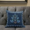 thumbnail image 5 of Mughal Buta Indoor/Outdoor Pillow in Blue Brown 18x18, 5 of 5