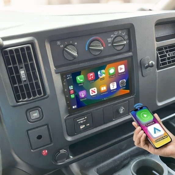 7 Po pour Chevy Express 1500 2500 3500 2003-2006 Android 13 4+64G Sans Fil Carplay Android Auto, Gps + Fm/Rds/Wifi + Écran Séparé