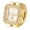 gold, variant on Women's Stretch Ring Watch: Analog Quartz Square Full Imitation Diamond Case Three-Eye Decorative Dial Ring Watch - Casual Business