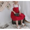 thumbnail image 4 of ContiKids Toddler Girls Summer Sleeveless Cold Shoulder Spagetti Strap Dress Red 3-4 Years, 4 of 5