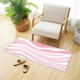 thumbnail image 4 of Pink Lines Luxury Kitchen Rug Non Slip Bathroom Plush Mat Shaggy Bedroom Carpet 39"x20", 4 of 6