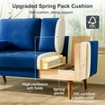 thumbnail image 3 of Neche 59" Velvet Spring Sofa Couch for Living Room, Office, Small Space, Solid Wood Leg, One Box,Blue, 3 of 10