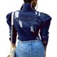 thumbnail image 3 of SAYOO Chaqueta de vaquero de agujero roto para mujeres SAYOO  moda, 3 of 4