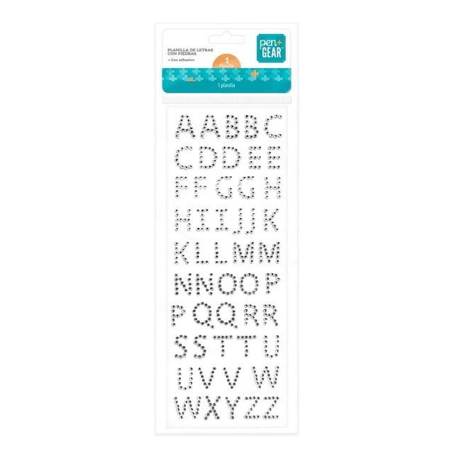 Planilla De Letras Acrílicas Pen+Gear Plateadas