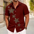 thumbnail image 6 of Yopmin Mens Leopard Print Shirt Leopard Star Button Down Casual Shirt Short Sleeve Holiday Clothes for Daily Wear, 6 of 8
