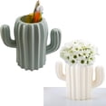 thumbnail image 6 of 3 Pack Cactus Cute Pencil Holders, Pen Cup Cactus Storage Containers Cactus Office Decor Desk Accessories, Pink & White & Green, 6 of 8