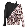 thumbnail image 4 of Blouse à Manches Longues pour Femmes, Manches à Empiècements, Chemise en Chiffon Léopard, 4 of 5