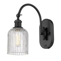 518-1W-BK-G559-5CL Innovations Lighting Bridal Veil - 1 Light Arm Swivels Side to Side Wall Sconce In Art Deco Style-12.5 Inches Tall and 5 Inches