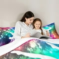 thumbnail image 5 of Manfei Girls Gymnastics Queen Comforter Set 3 Pieces, Gymnast Sport Bedding Sets, Rainbow Galaxy Bedding Comforter Set, Luxury Bedroom Decor, 5 of 8