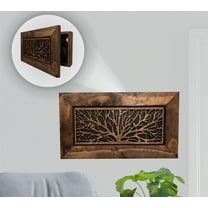 Wood Birds in a Tree 3-4 Gun Safe Secure Magnetic Lock Quick Access Wood Pistol Cabinet Wall Decor