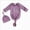 Z87-Purple, variant on Newborn Infant Summer Bodysuits Newborn Knotted Sleeping Bag Fetal Hat Set Baby Comfortable And Breathable Pajamas