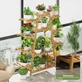 thumbnail image 2 of Bamboo Plant Stand Indoor Outdoor Plant Display Shelf for Multiple Plants Flower Pot Holder Rack, 2 of 7
