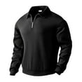 thumbnail image 6 of UVEASISHA Mens Quarter Zip Pullover Regular Fit Lightweight Knit Sweatshirts Fall Long Sleeve Lapel Sweater Tops Soft Casual Knitted Sweaters Back to College Sale Black XXL, 6 of 10