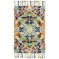 thumbnail image 4 of SAFAVIEH Blossom Everitt Floral Wool Fringed Area Rug, Blue/Multi, 6' x 6' Square, 4 of 7