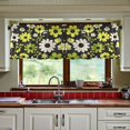thumbnail image 3 of Yayeee Kitchen Curtains Tier Set of 2 Light Filtering 57"x36" Over Sink Window Panels, Green Flower Pattern, 3 of 7