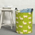 thumbnail image 5 of Cartoon Cute Funny Sheep Green Laundry Basket with Handles - Freestanding Laundry Hamper Stands Up Well, Easy Storage Clothes Hamper in Laundry Room Bedroom Bathroom College Dorm, 5 of 5