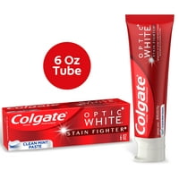 Colgate Optic White Stain Fighter Stain Removal Clean Mint Toothpaste, 6.0oz