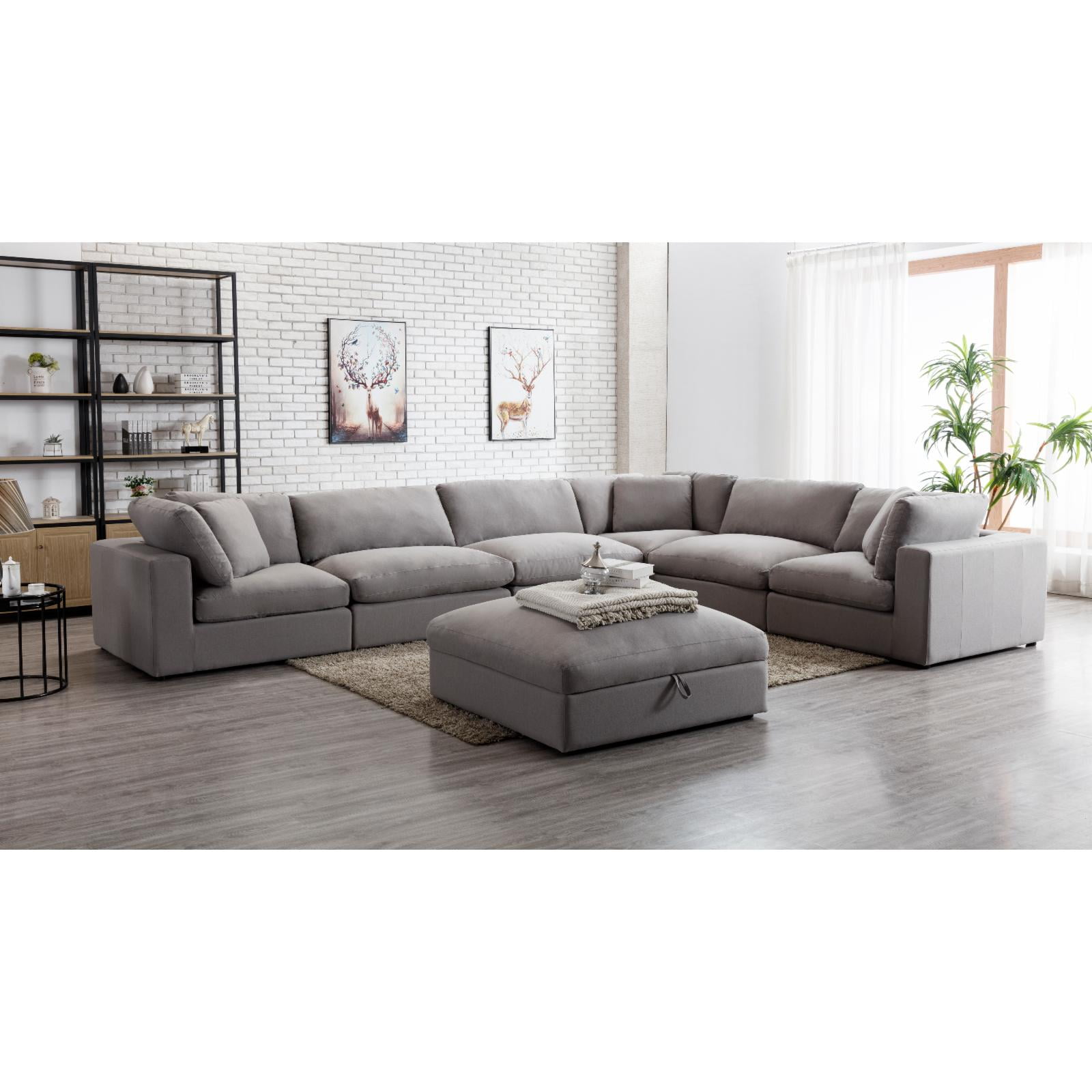 Roundhill Furniture Rivas Contemporary 7-Piece Sectional Roundhill Furniture Rivas Contemporary 7-Piece Sectional