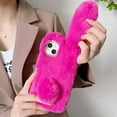 thumbnail image 3 of Allytech Rabbit Faux Furry Case Cover for Apple iPhone 14 Pro Max 6.7", Girly Fluffy Faux Fur Protective Anti-Scratch Bunny Case for Girls Women - Rose, 3 of 4