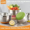 thumbnail image 3 of Mixing Bowls with Airtight Lids, 6 piece Stainless Steel Metal Nesting Storage Bowls, Non-Slip Bottoms Size 7, 3.5, 2.5, 2.0,1.5, 1QT, Great for Mixing & Serving, 3 of 7
