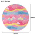 thumbnail image 6 of Colorful Cloud Star Pattern Round Tablecloth 60"x60",Wrinkle Wipeable Table Cloth for Kitchen Dining Room Picnic Patio Party, 6 of 6