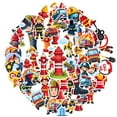 thumbnail image 2 of 35pcs-50pcs Cartoon Stickers Firefighter Stationery Sticker Safety Kids Stickers for Laptops Suitcase Fridge, 2 of 9