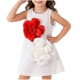 thumbnail image 1 of Tauxra Robe d'Été Sans Manches pour Femmes, Robe de Fête Florale Longueur Genou, Robe Trapèze, Robe Soleil à Imprimé de Fleurs Rouges et Blanches avec Jupe à Volants pour Invitée de Mariage, Cocktail, 1 of 8