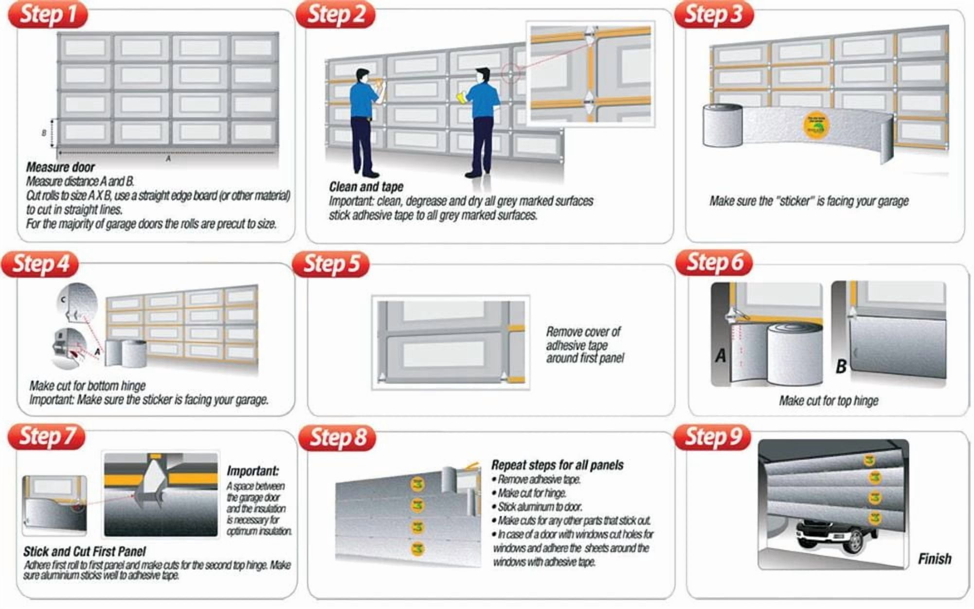 Roll up Garage Door Insulation Kit for Cooling Metal Buildings 14X12 (210SQFT)