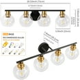thumbnail image 4 of Vanity Lights for Bathroom 4 Lights Black and Gold Wall Lights with Glass Cover, 4 of 6