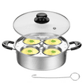 thumbnail image 4 of Ihvewuo Egg Poacher Stainless Steel Poached Egg Maker Pot Egg Poaching Pan with 4 Cups Poached Egg Cooker Pot Multipurpose Stovetop Egg Poacher Pot for Induction Cooktop Gas Cooktop 8.66X7.87X2.68in, 4 of 12
