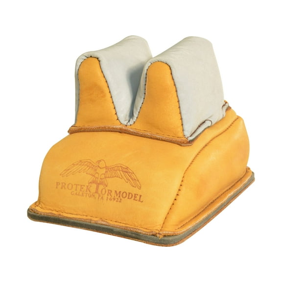 Protektor Super Slick Silver Rabbit Ear Rear Shooting Rest Bag with Heavy Bottom Leather Tan Filled
