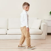 Apakowa Kids Boys Girls Slip-On Casual Loafers Walking Shoes Comfortable & Lightweight (Color : Beige, Size : 5 Big Kid)