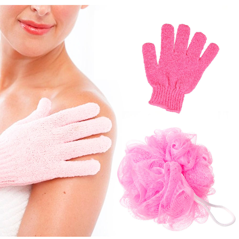 4Pc Shower Bath Glove Mesh Ball Wash Skin Spa Massage Scrub Loofah Body Scrubber - image 5 of 6