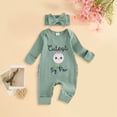 thumbnail image 2 of Akiihool Baby Girl Sleepers Newborn Newborn Baby Girl Clothes Infant Rompers Solid Jumpsuit Bodysuit Cute Baby Romper Girls Winter Outfits Green,NewBorn, 2 of 6