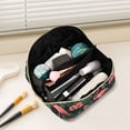 thumbnail image 2 of FORMRS Makeup Bag Travel Cosmetic Organizer for Women Fold Flat Zipper Pouch with Handle, Red Flamingo Pattern, 2 of 8