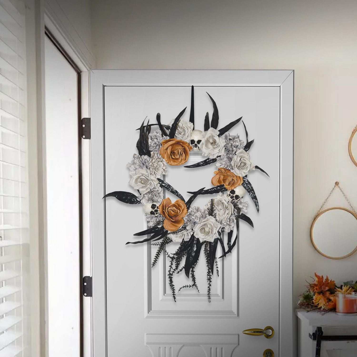 WAY TO CELEBRATE 23.5" SKULL WREATH