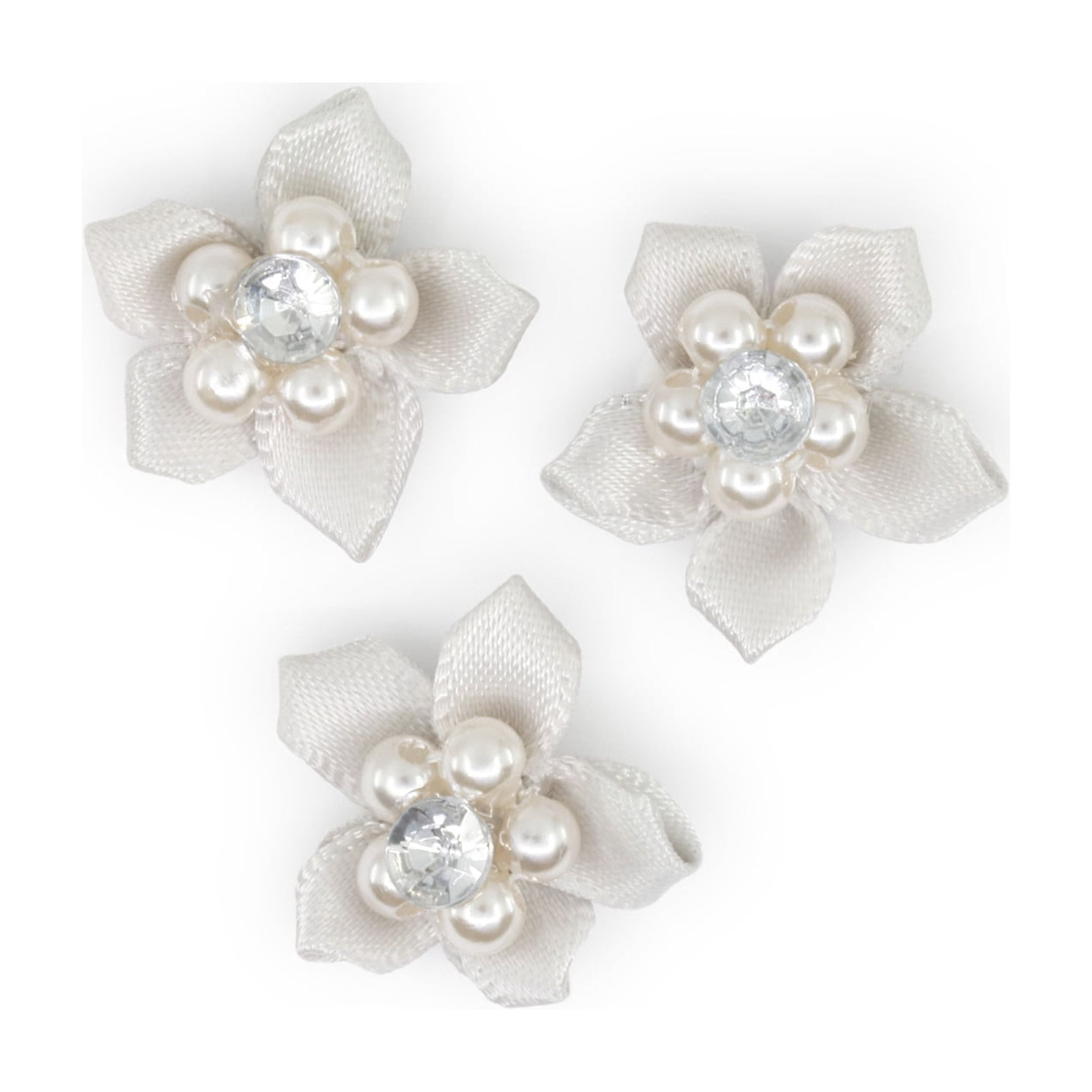 Hello Hobby Accessory Flowers with Gems, Gray, 6 piece