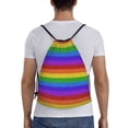 thumbnail image 2 of Kdxio Colorful Glitter Rainbow Print Drawstring Backpack Bag,Waterproof Draw String Back Sack, Gym Drawstring Bags Swim Bag For Unisex, 2 of 9