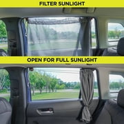 Auto Drive Universal Side Window Suction Cups Grey Curtain Sun Shade 2 Counts , 26 x 19.68