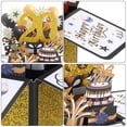 thumbnail image 5 of Uxcell Pop-Out Paper Birthday Card with Greeting Card Envelope Black Gold Foil 7.5'' x 7'' ["20th Birthday Card"], 5 of 7