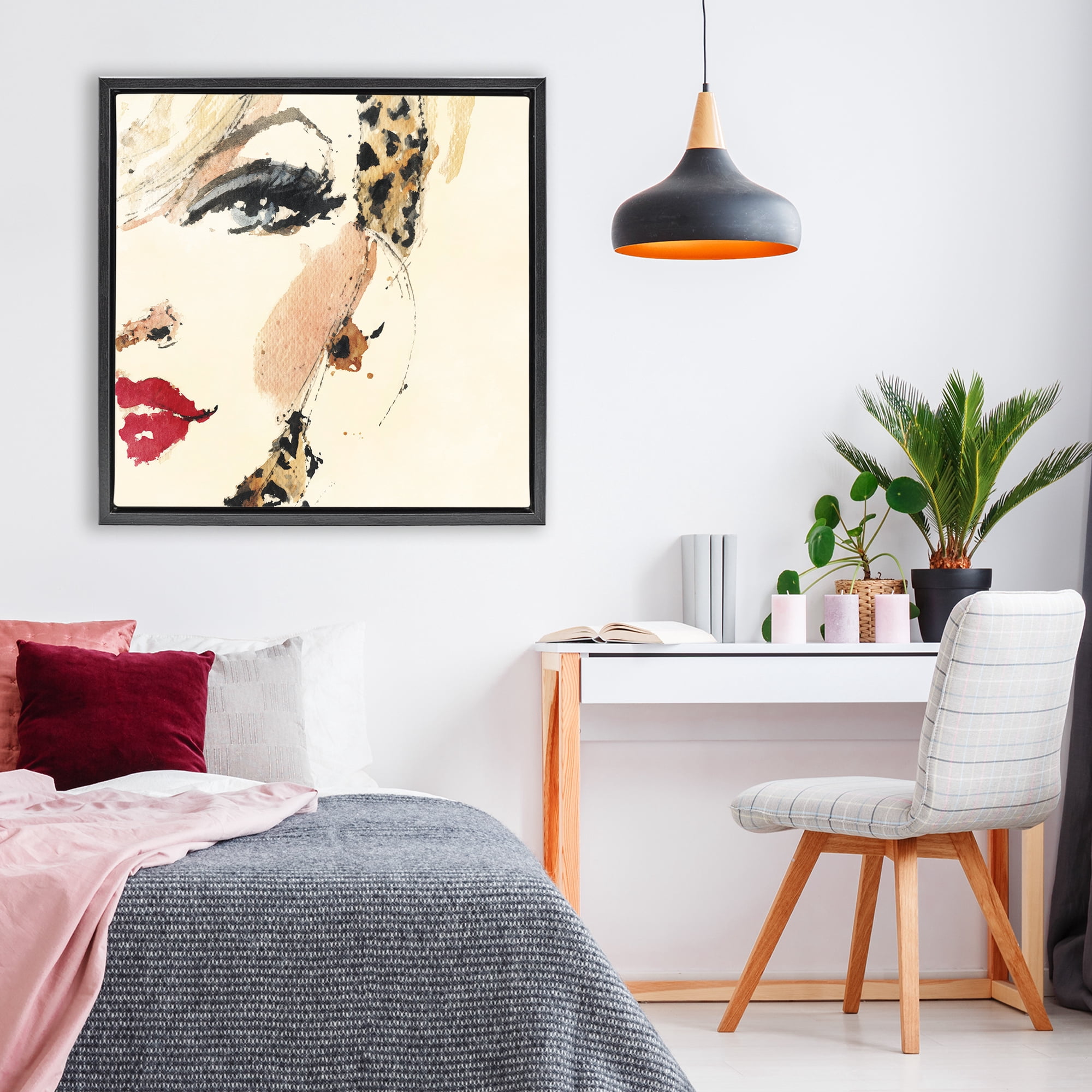 Stupell Industries Crimson Enigma Lipstick Black Framed Floater Canvas Wall Art, design by Svetlana Aleynikova