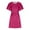 Hot Pink, variant on IROINNID Formal Dress for Women Wedding Guest Evening Night Party Dress Trendy Lace Up Round Neck Short Sleeved Waistband Dress,Red