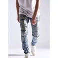thumbnail image 5 of Embellish NYC Men's Thrash Destruct Rips Distressed Skinny Fit Denim Jeans (30, Indigo Blue Stonewashed), 5 of 7