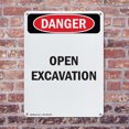 thumbnail image 4 of (2 Pack) Open Excavation OSHA Danger Sign 7 Inch X 10 Inch Indoor / Outdoor Rust-Free Aluminum Metal Signs for Workplace, Workshop, and Construction Site, Made in the USA, 4 of 8