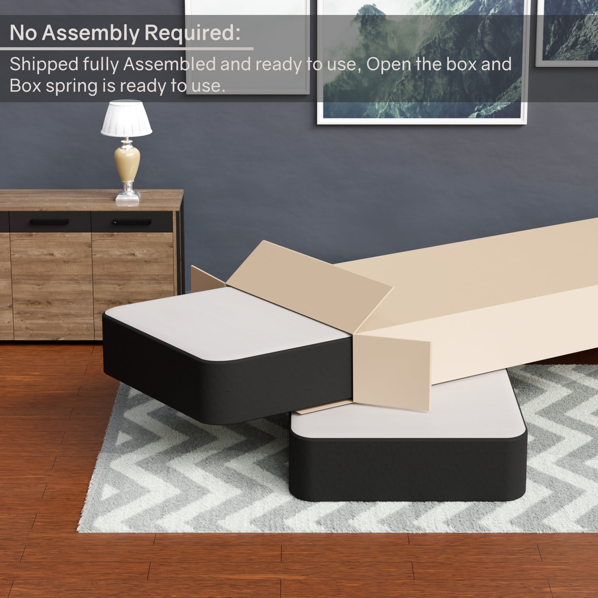 Continental Sleep, 8" Split wood Box Spring/Foundation for Mattress, Twin