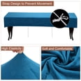 thumbnail image 3 of Uxcell Bench Cushion Cover Ottoman Dining Bench Cover, Peacock Blue, 3 of 6