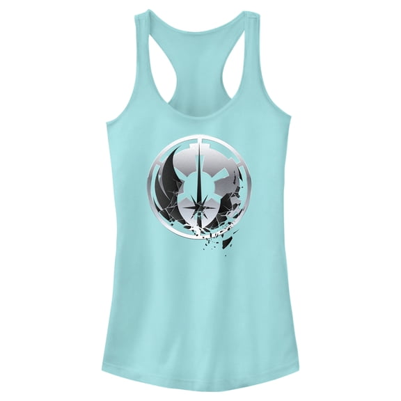Junior's Star Wars: Obi-Wan Kenobi Jedi and Empire Logo Racerback Tank Top Cancun Medium