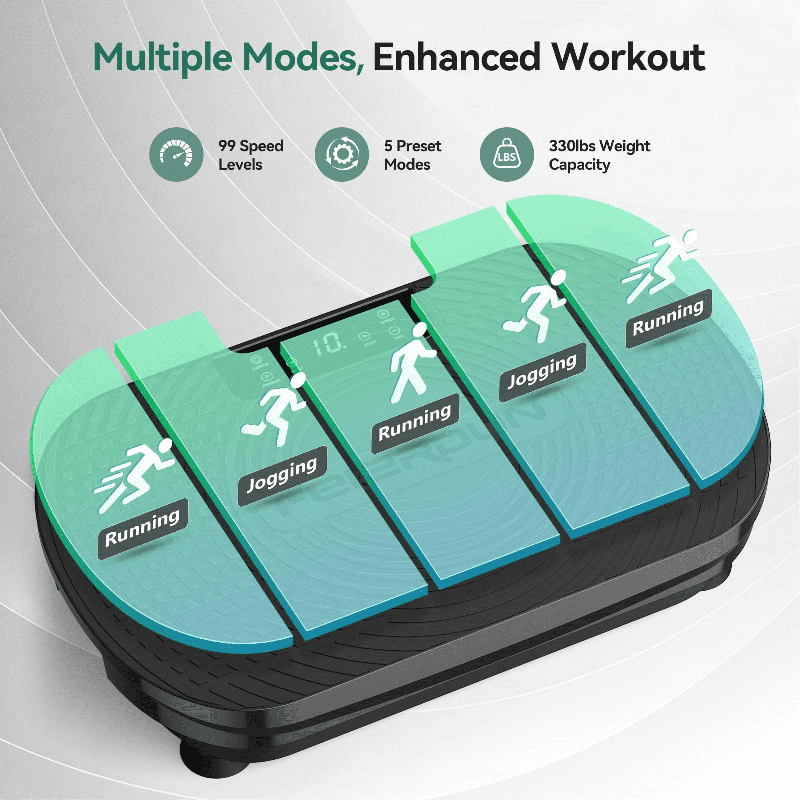 UPGO Vibration Plate Exercise Machine, Lymphatic Drainage Machine, Whole Body Workout Vibration Platform w/ 2 Resistance Bands for Weight Loss, Toning & Wellness-Black