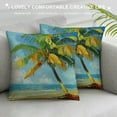 thumbnail image 3 of ARISTURING  Tropical Throw Pillow Cushion Cover, Coconut Palm Tree Branches on The Beach Exotic Nature Print, Decorative Square Accent Pillow Case,Yellow Sky, 3 of 5